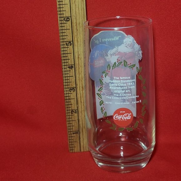 VTG Coca Cola Santa Claus Wherever I Go Drinking Glass - Picture 10 of 11